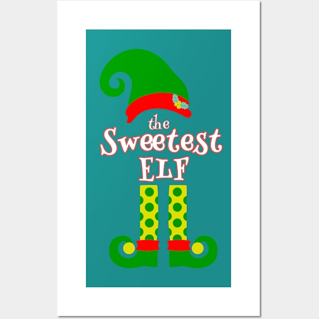 The Sweetest Elf Family Matching Christmas 2020 Gift  Wall Art by NiftyGiggles